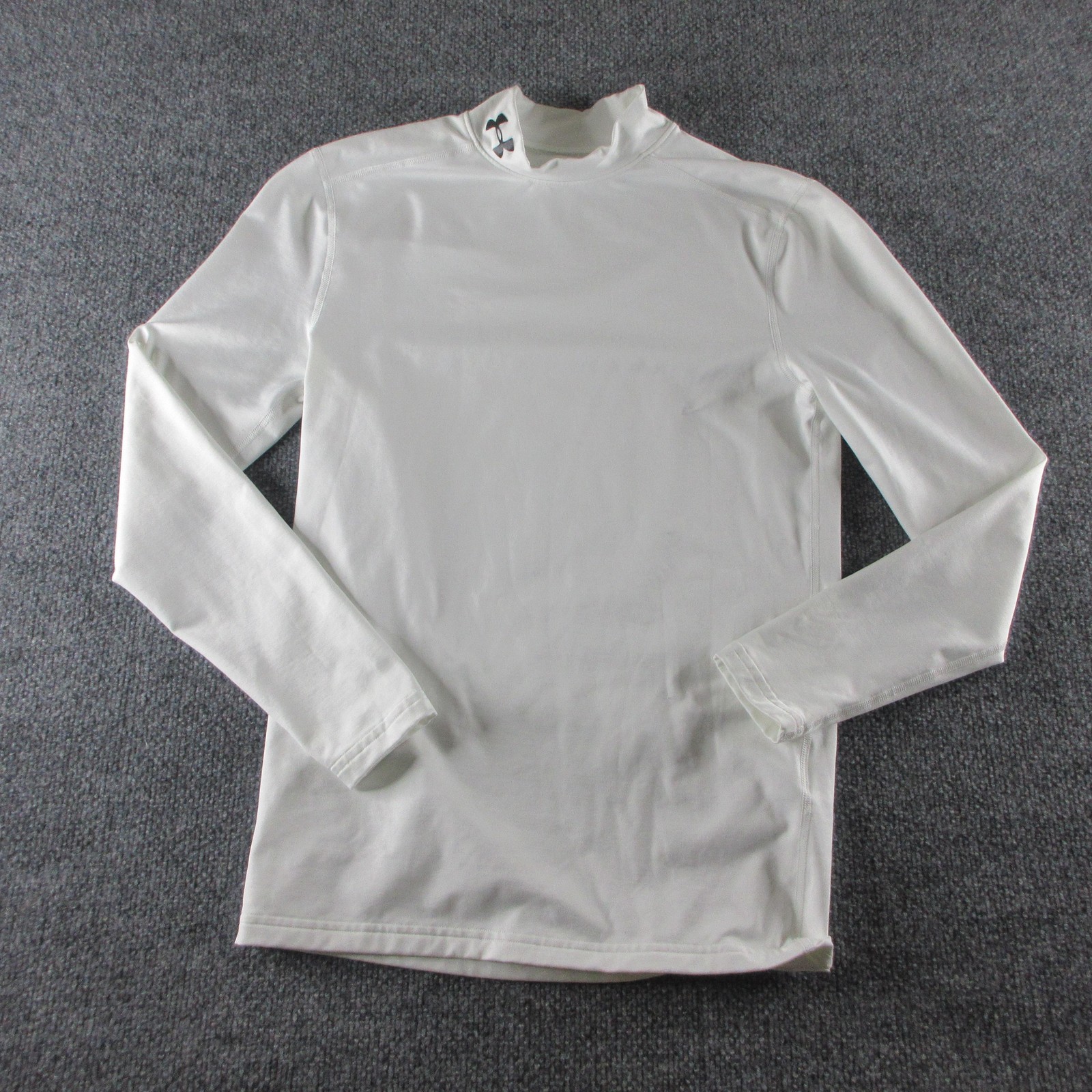Under Armour ColdGear Shirt Mens L White Mock Neck Long Sleeve Compression Top gallery