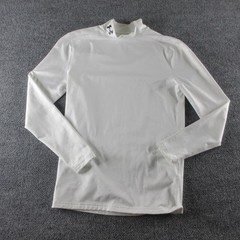 Under Armour ColdGear Shirt Mens L White Mock Neck Long Sleeve Compression Top