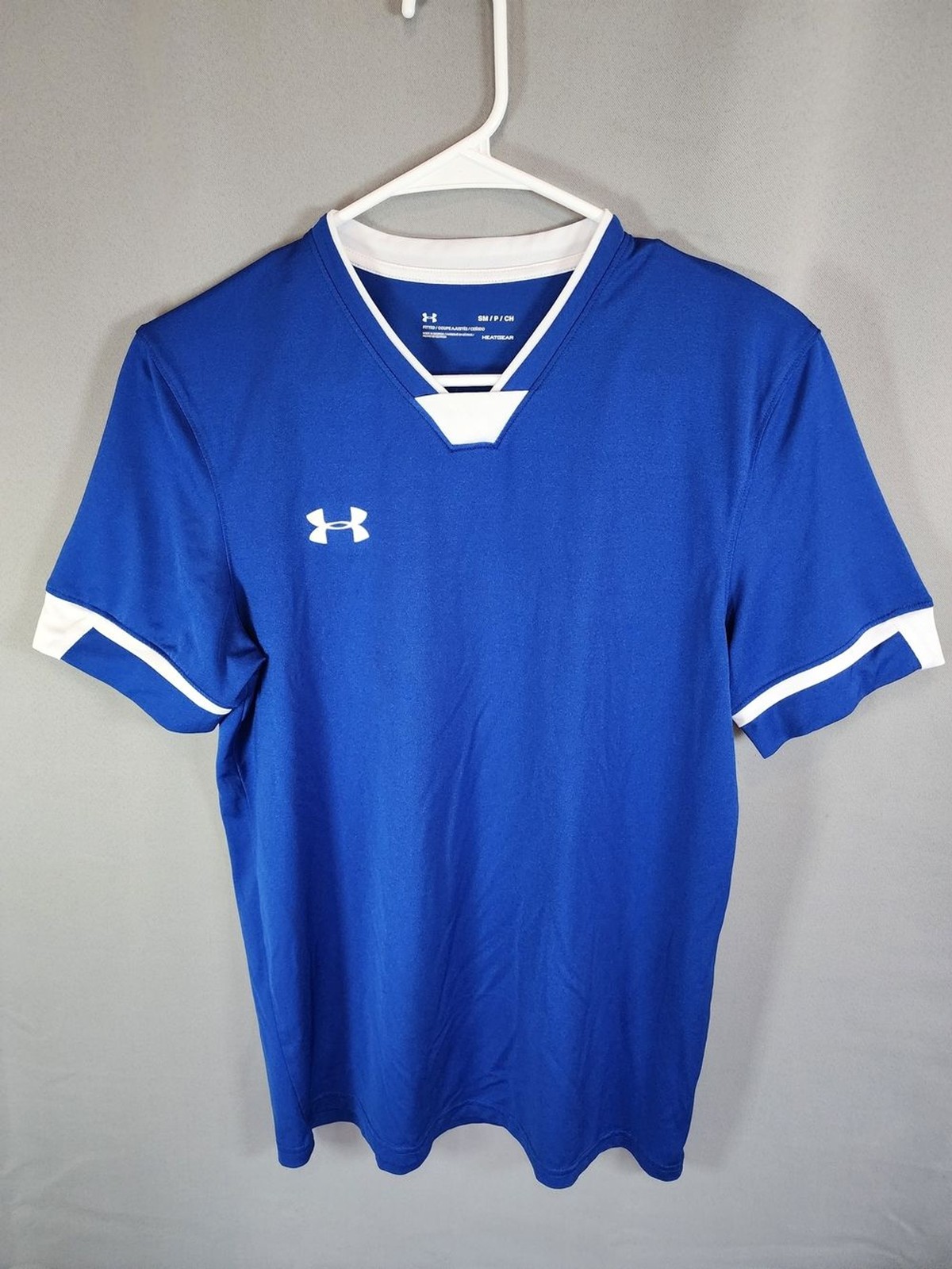 Under Armour Royal Blue Short Sleeve Athletic Jersey with White Trim gallery