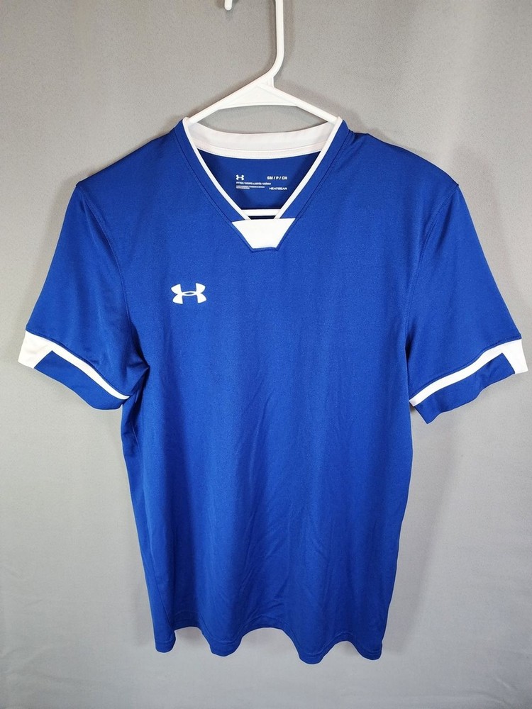 Under Armour Royal Blue Short Sleeve Athletic Jersey with White Trim