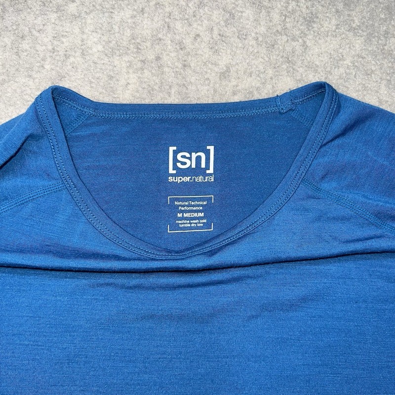 Super Natural SN Mens Medium 2 Pack Merino Wool Blend Base Layer Shirts Blue gallery