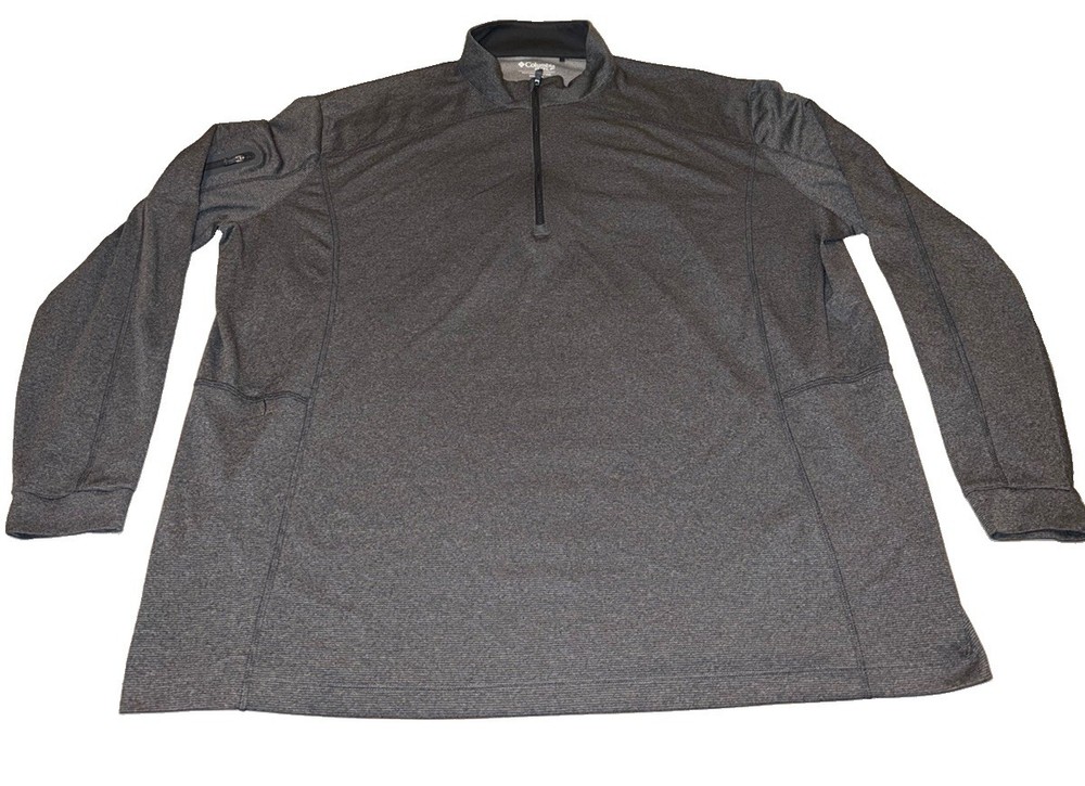 Columbia Golf Omni-Wick 1/4 Zip Pullover Mens 3XL Gray Long Sleeve Jacket