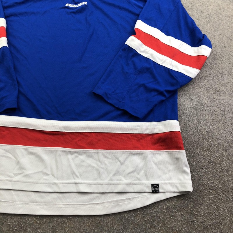 Bauer Jersey Mens XL Blue Long Sleeve Hockey Practice Mesh Top Performance gallery