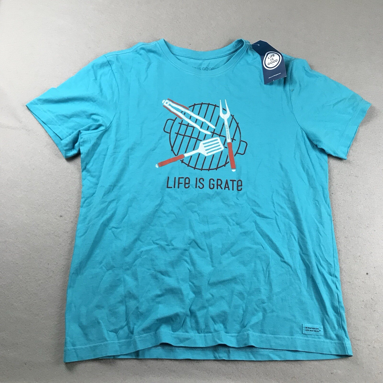 Life Is Good Shirt Mens Large Blue Grate Short Sleeves Crusher Tee NWT gallery