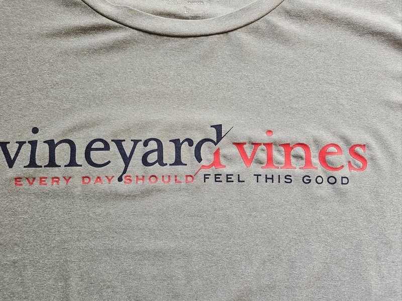 Vineyard Vines Performance Long Sleeve T-Shirt Gray Whale Logo Men's Size Large gallery