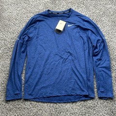 Nike Dri-Fit Element Running Long Sleeve Shirt Mens Size XL Blue DD4754-451