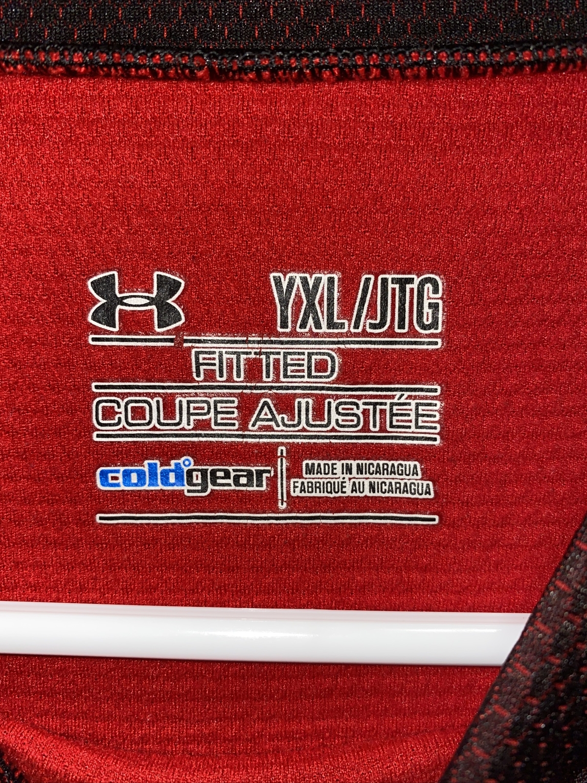 UNDER ARMOUR COLDGEAR LONG SLEEVE FITTED COUPE YXL RED BLACK gallery