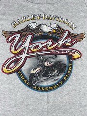 Vintage 90s Harley Davidson Motorcycle York Museum Tank Top Tee Size L Made USA