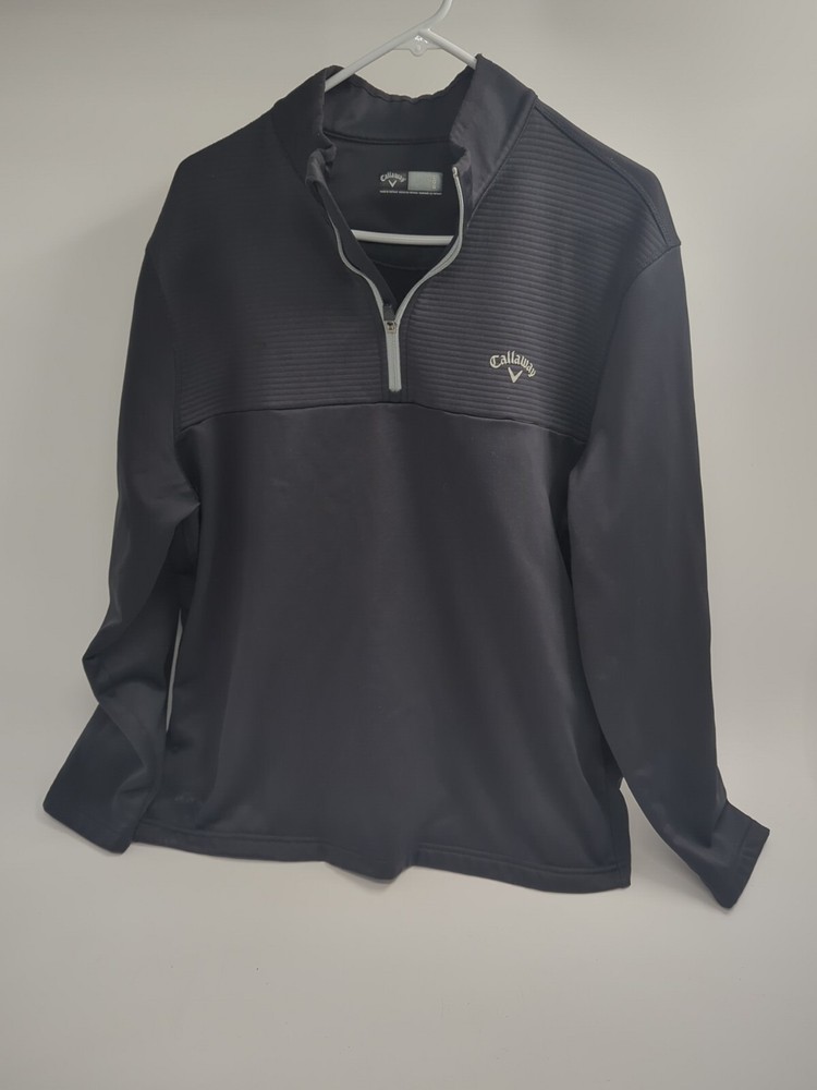 CALLOWAY Golf Stretch Performance Quilted 1/4 Zip Pullover Mens Size L Black