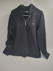 CALLOWAY Golf Stretch Performance Quilted 1/4 Zip Pullover Mens Size L Black