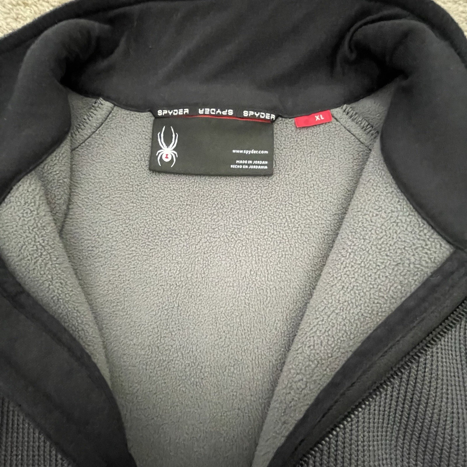 Spyder Pullover Mens Large Gray Black Half Zip Performance Fleece Ski Outdoor gallery