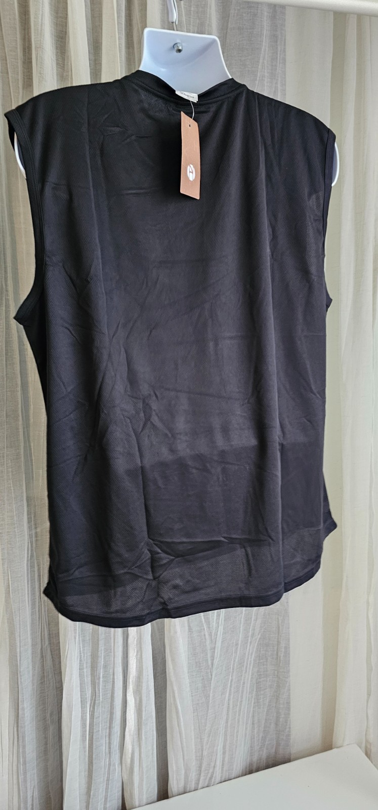 Men's Sleeveless Performance Sport Tank Top Black Size XL NWT gallery