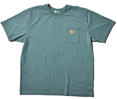 Carhartt K87 Pocket T Shirt Mens Large Green Slate Heather Loose Fit Heavyweight