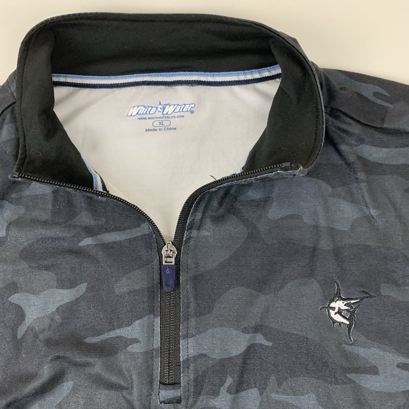 White Water Blue Camo Performance 1/4 Zip Ventilated Silicone Sleeve Grips XL gallery