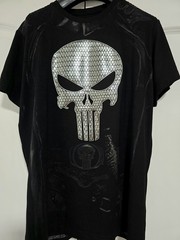 Gym Compression Shirt. PUNISHER. Spandex Men’s SzXL. 3D Skull Design