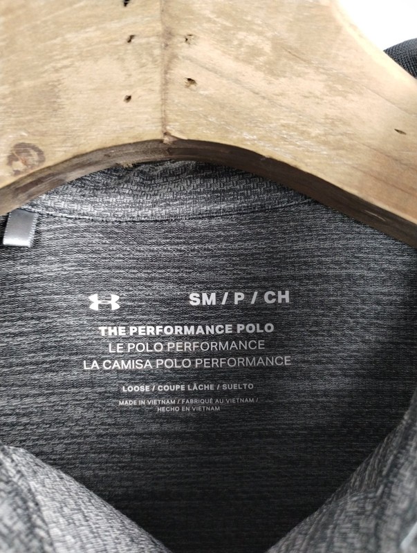 Under Armour Long Sleeve Polo Shirt Mens Small Gray Golf Athletic Performance gallery