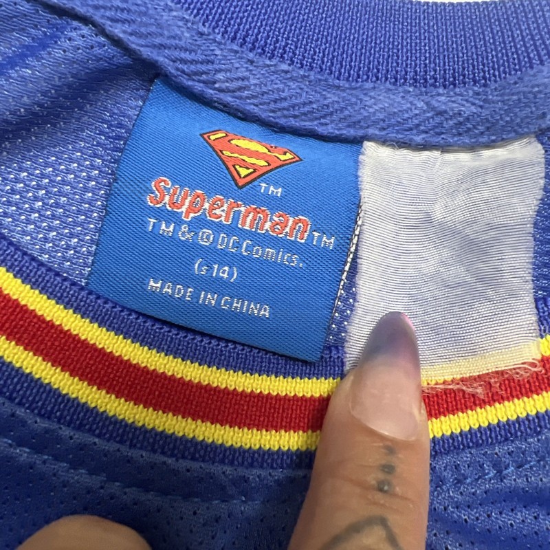 Superman Basketball Jersey Mens Blue DC Comics Sleeveless Athletic gallery