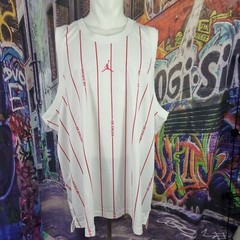 Nike Air Jordan Basketball Jersey Mens XXL White Red Pinstripe Baseball NEW (W60