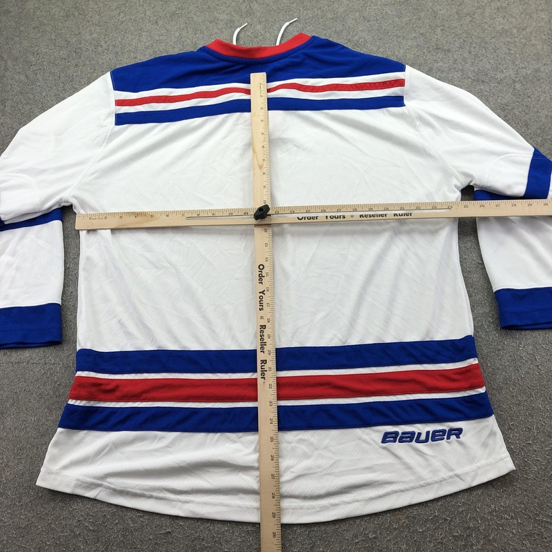 Bauer Team Jersey Mens Large White Long Sleeve Lace Up Hockey Top Performance gallery