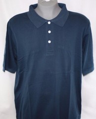 NEW Mens King Size B&T Navy Blue 3 Button Polo Style Collar Short Sleeve Shirt