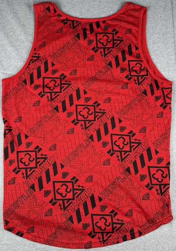 Bailey Apparel Hustle 23 Graphic Tank Top Men’s Large Red Black gallery