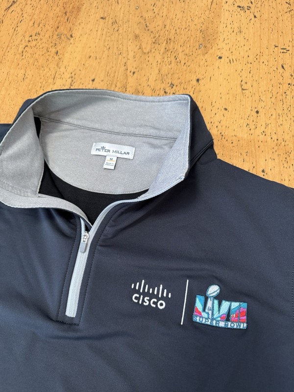 Super Bowl 57• Peter Millar Size Medium Perth Performance Quarter-Zip, Black gallery