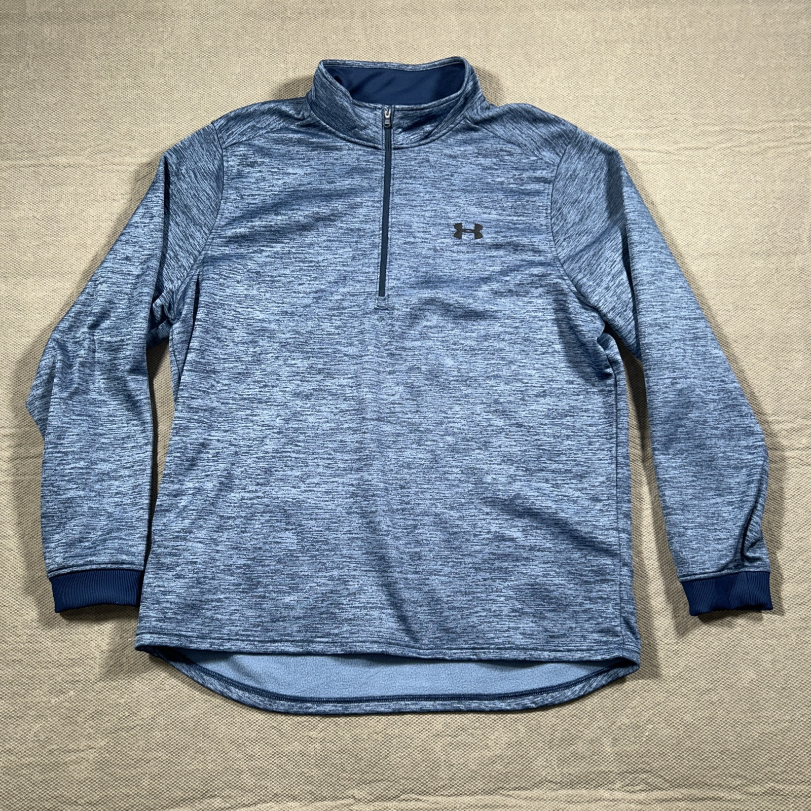 Under Armour 1/4 Zip Blue Pullover Size 2XL Loose Cold Gear Long Sleeve gallery