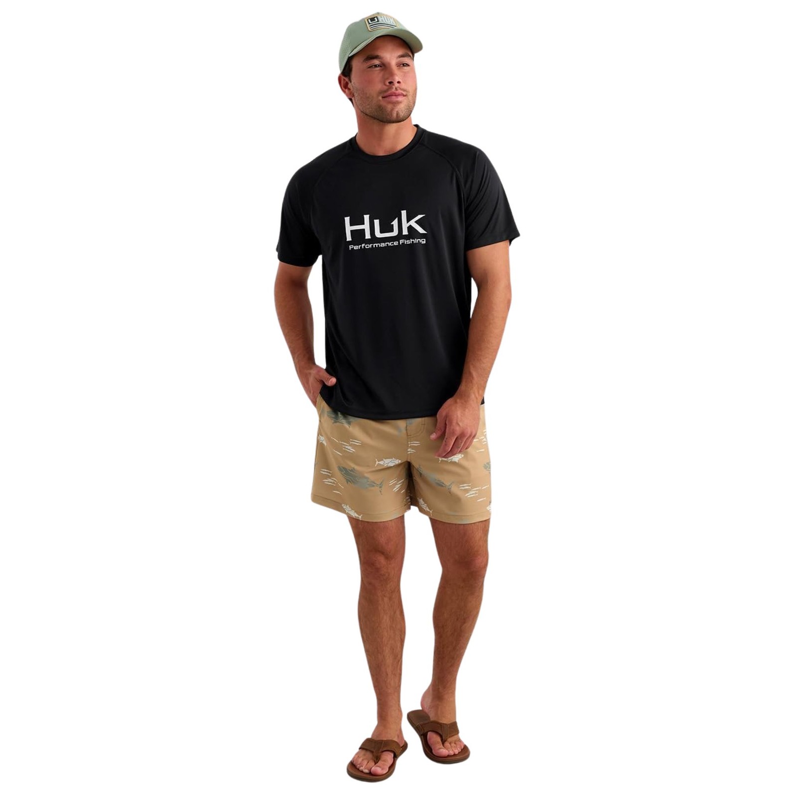 Huk Pursuit Short Sleeve Crew Men's Tech Shirt, Black 3, Small gallery