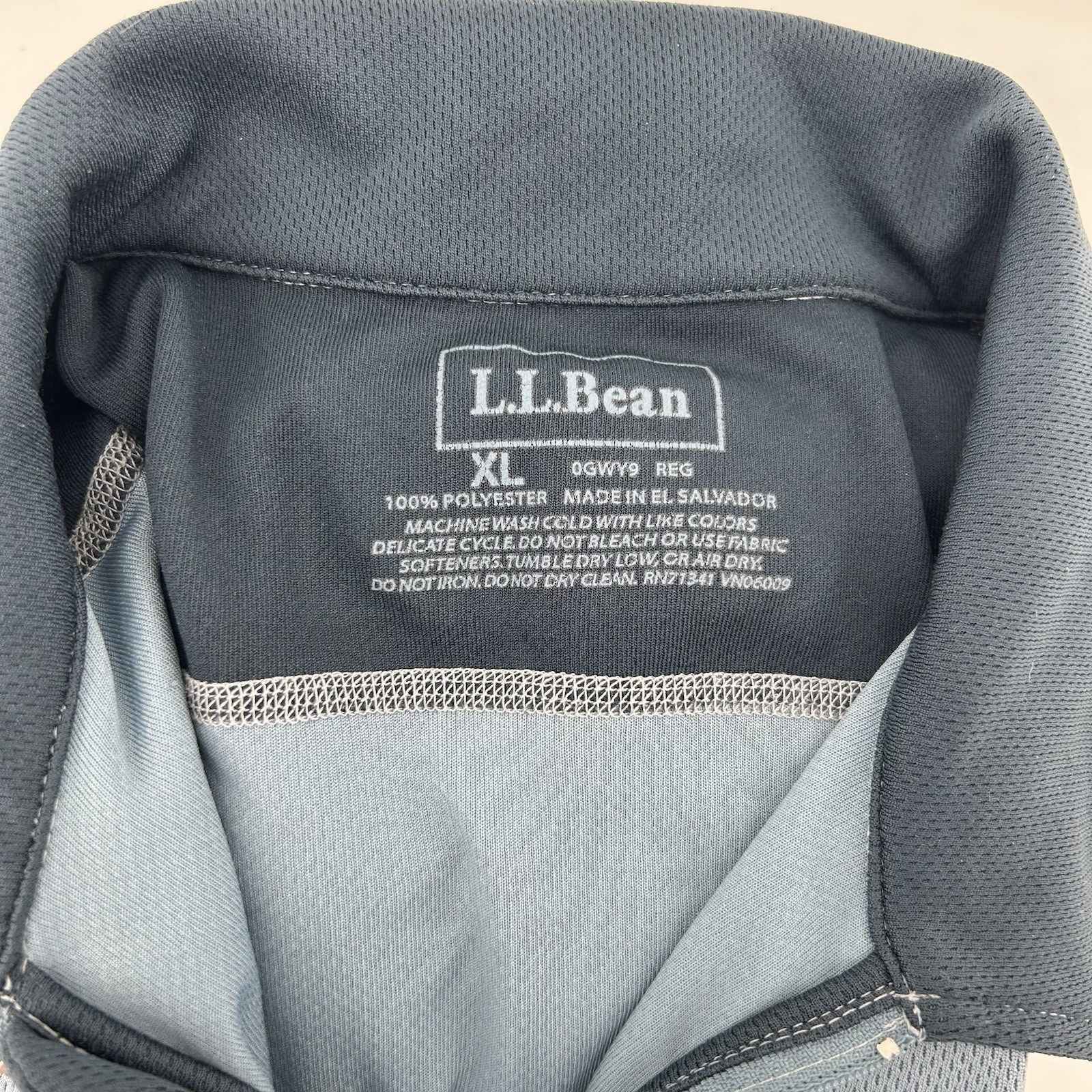 LL Bean 1/4 Zip Pullover Mens XL Blue Performance Short Sleeve Shirt Hiking gallery