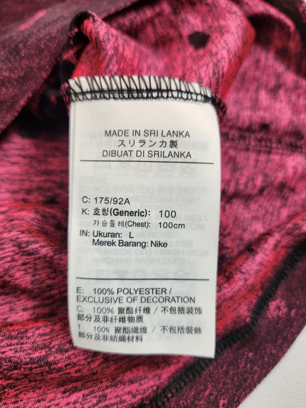 Nike Dri-FIT Performance Shirt Men LG Pink Glue Black Long Sleeve Active New NWT gallery