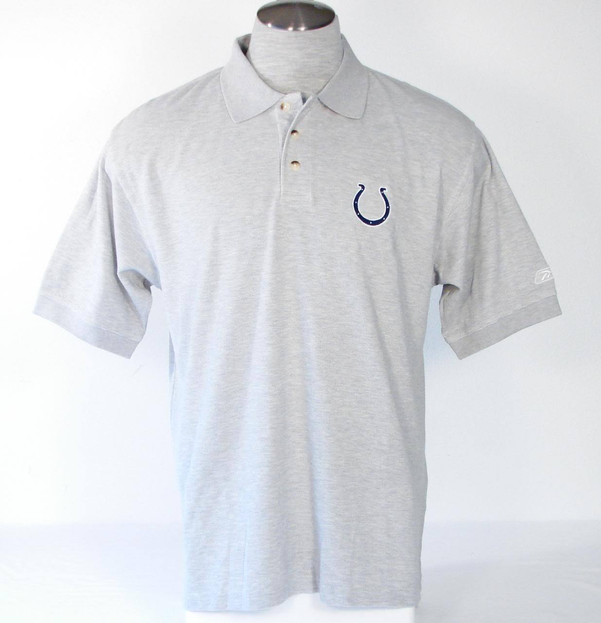 Reebok Play Dry Gray NFL Indianapolis Colts Short Sleeve Polo Shirt Men's NWT gallery