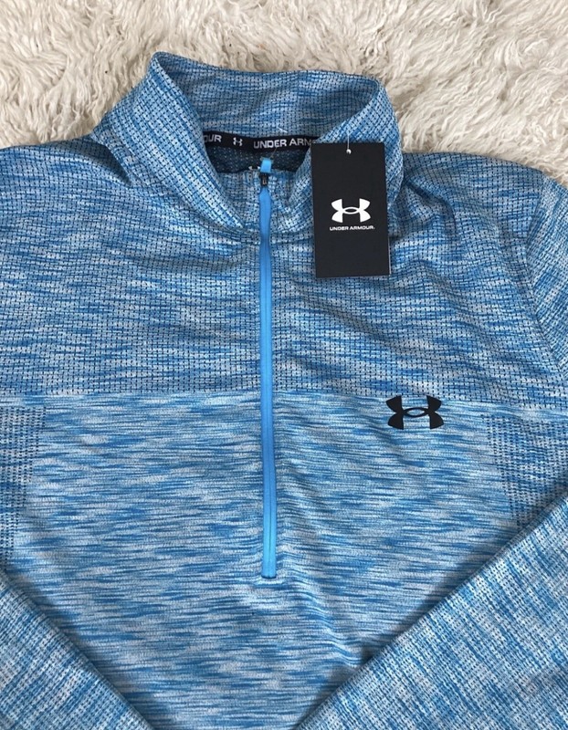Under Armour Men's UA Seamless 1/2 Zip Long Sleeve Shirt 2XL 1359875 Gray Blue gallery