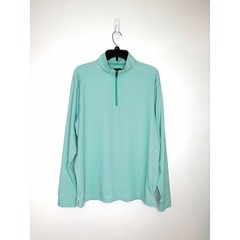Deolax The Reid 1/4 Zip Pullover Sz M Green/White Striped Golf Preppy UPF 50+