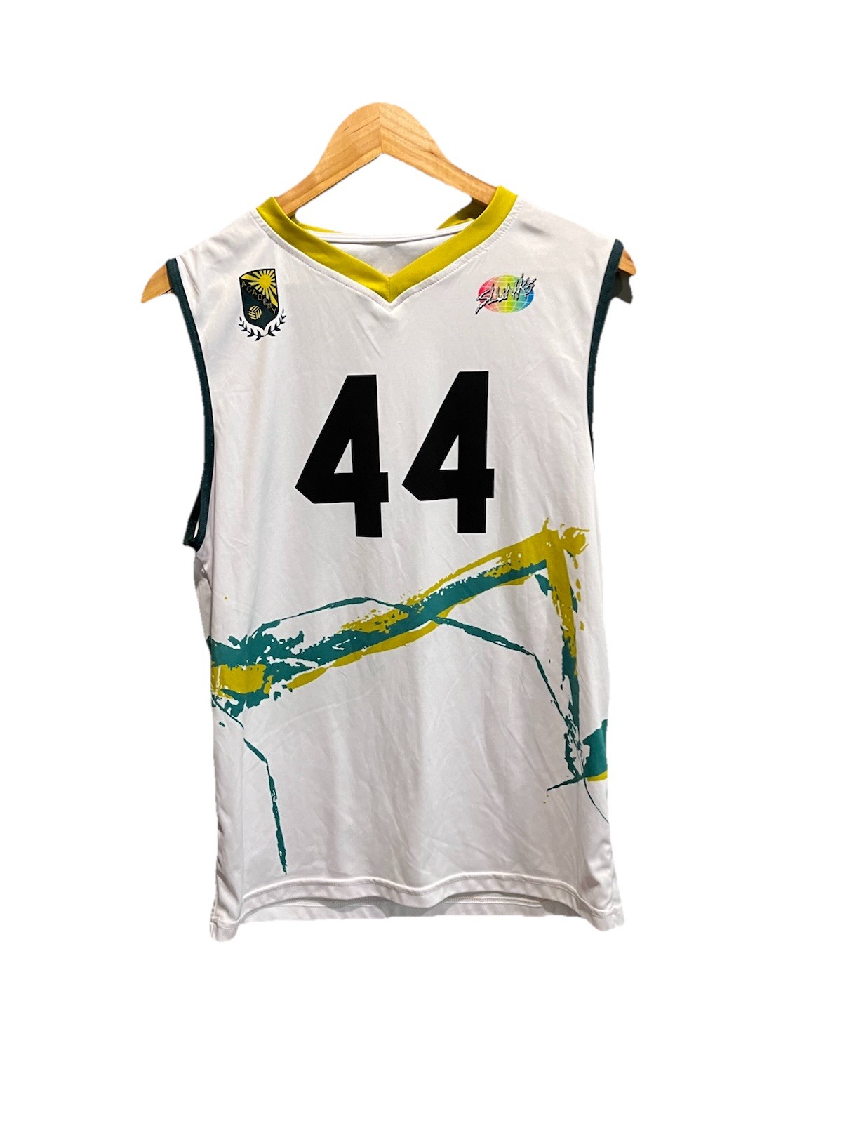 Slunks Academy 44 White Men's Activewear Jersey Tank Top Size M gallery