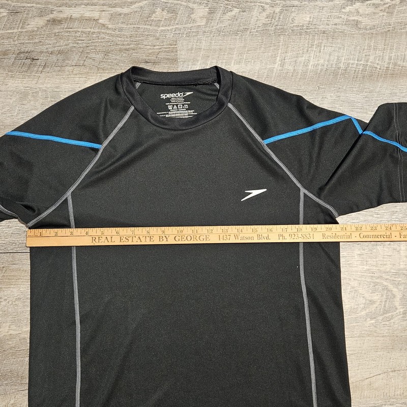 Speedo Men's Athletic Black Polyester Short Sleeve Pullover Shirt Size Medium gallery