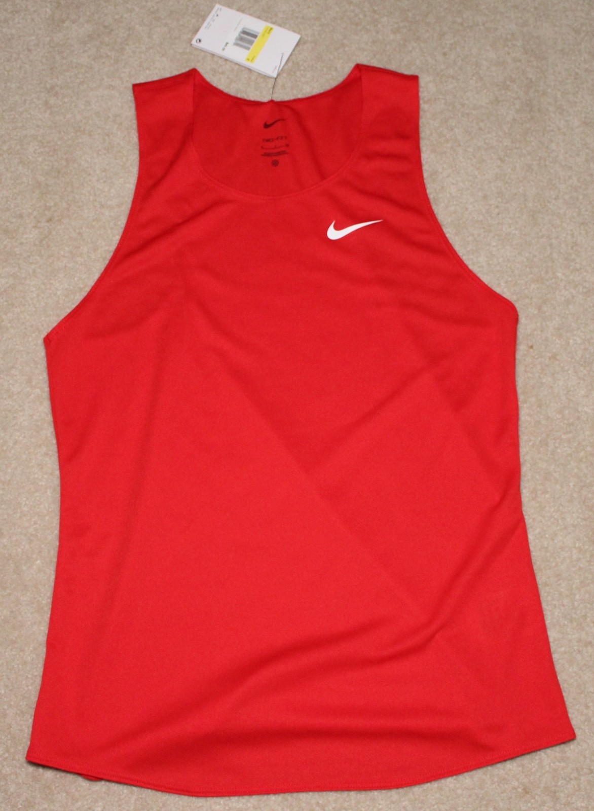 Nike Dri-FIT Running Singlet Men's Size Small S - NWT - Red gallery