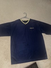 AND1 Men’s XL V-Neck Mesh Basketball Jersey T-Shirt Breathable Navy Blue