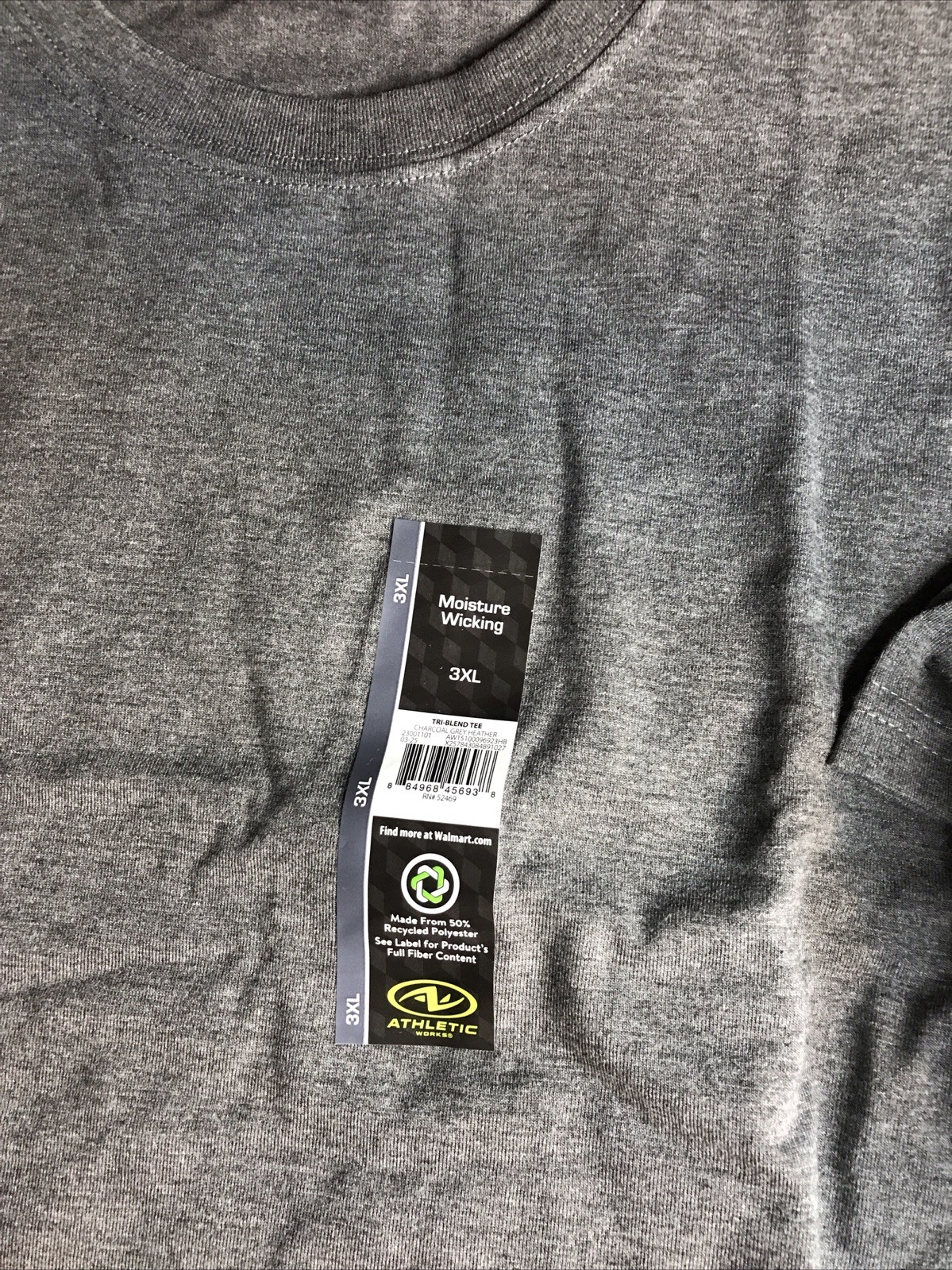 Athletic Works 3XL Men Moisture Wicking Gray Tee Shirt gallery