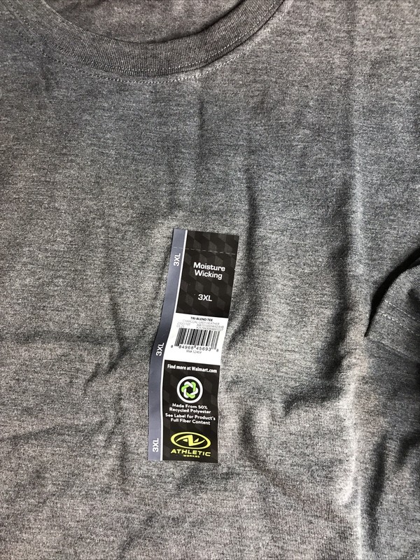 Athletic Works 3XL Men Moisture Wicking Gray Tee Shirt gallery