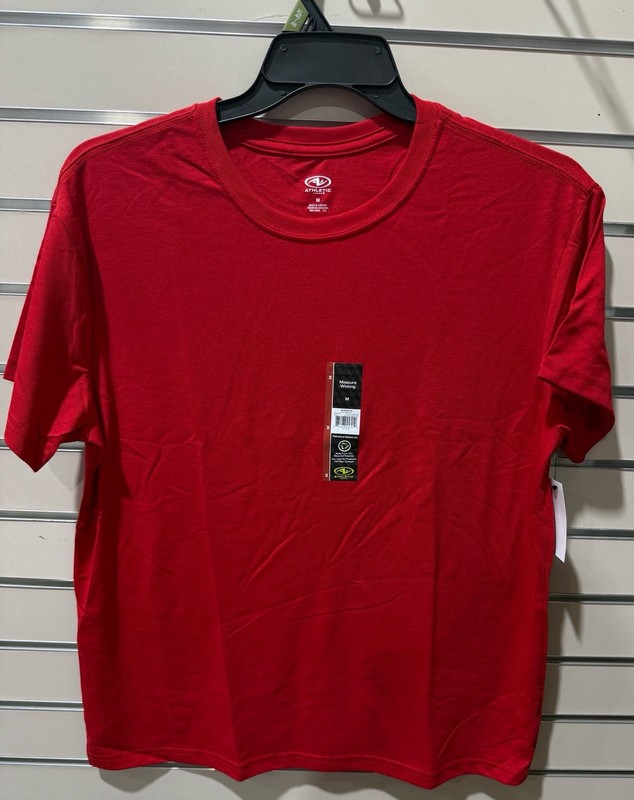 Athletic Works Men's Moisture Wicking Tee Brilliant Red Tri-Blend T-Shirt S-3XL gallery
