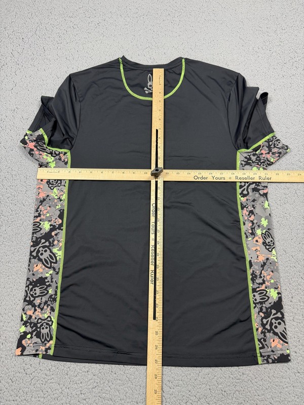 Psycho Bunny Shirt Mens Large Black Short Sleeve Camo Side Panel Athletic Top gallery