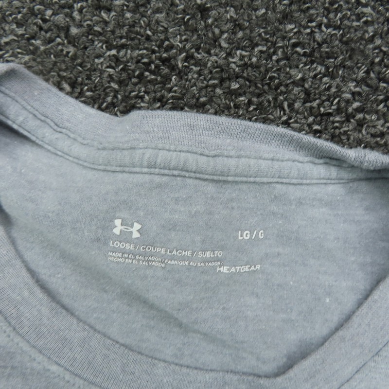 Under Armour Shirt Adult Large Gray & Blue HeatGear Football Breathable Gym Mens gallery