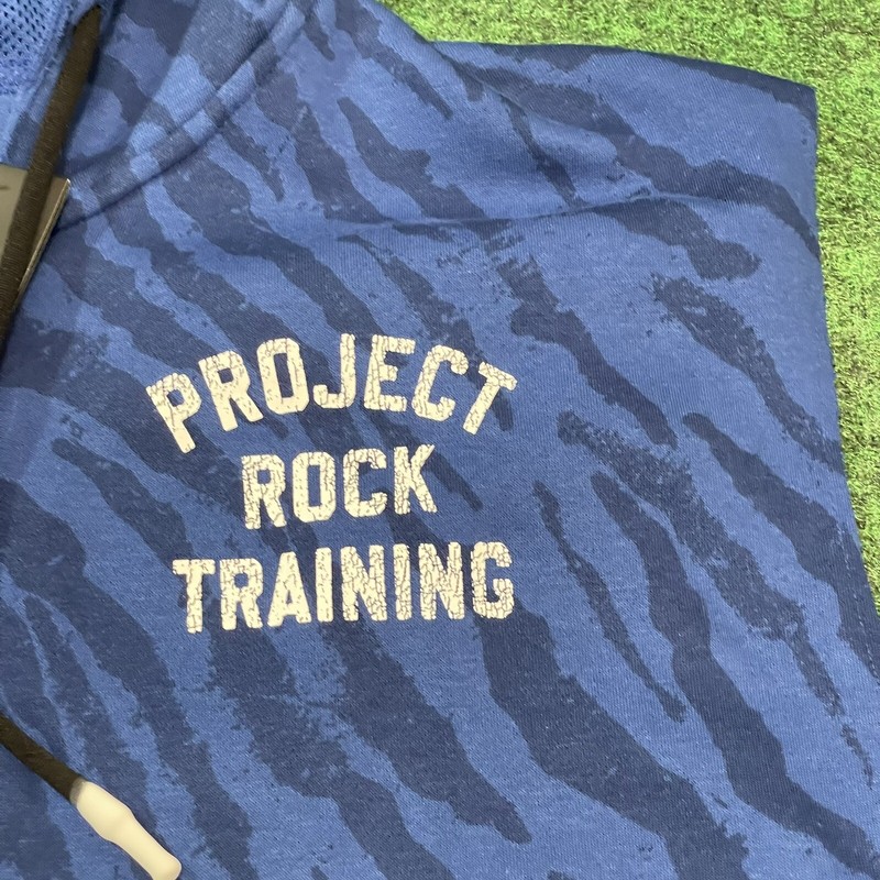 Under Armour Project Rock Sleeveless Hoodie Men XL Blue Rival Trainer Jacket NEW gallery