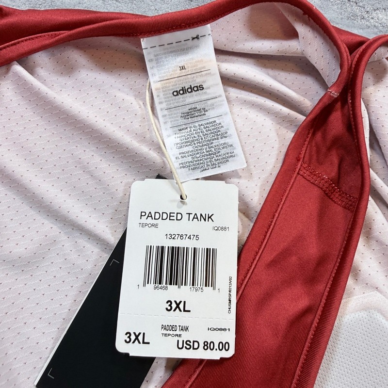 Adidas Men's Padded Tank Top Red 3XL TEPore IQ0881 New With Tags gallery