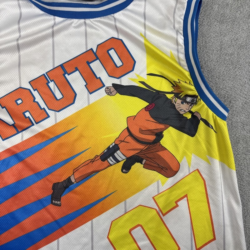 Naruto Shippuden Basketball Jersey White Pinstripe Naruto 07 Men’s Size Medium gallery