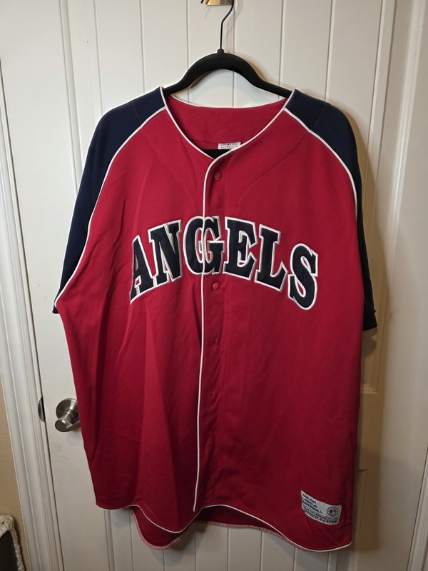 True Fan ANGELS BASEBALL JERSEY.Men Red/Blue SIZE XL gallery