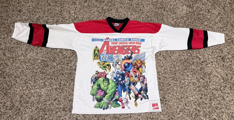 Marvel By Shoe Palace The Avengers Hockey Men’s Jersey (White/Red) Size Large gallery