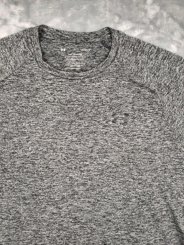 Under Armour Tech Tee Shirt Mens Large Gray HeatGear Loose Fit Training Athletic gallery