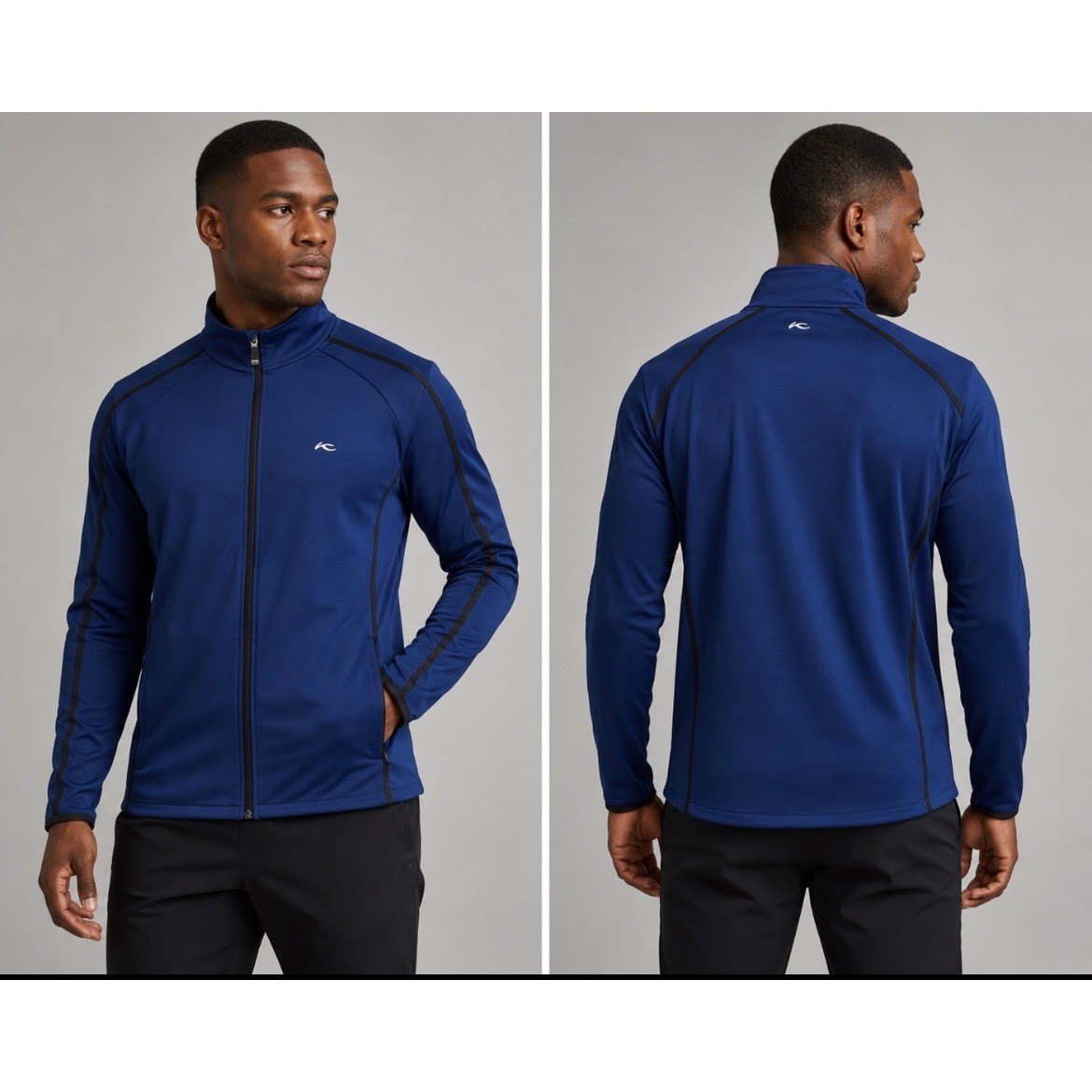 Kjus Blue Full Zip Athletic Jacket large Stretch Performance Golf Running gallery