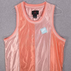 Nike Air Jordan Jumpman Satin Vtg Y2K Peach Pink Basketball Jersey Mens Large